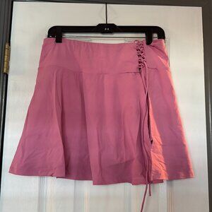 Womens Blaosn Size XL Pink Athletic Skort Ties on Waistband Pocket Stretchy